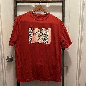 George Red 'Hello Fall' Graphic Tee